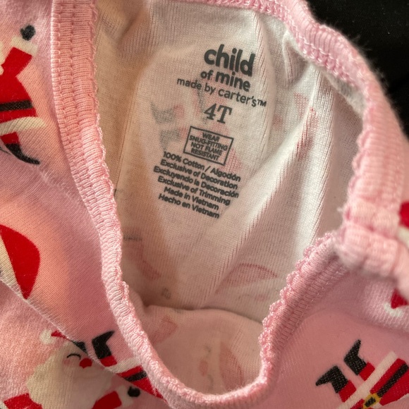 Christmas Carter's Pajamas Santa Pink Sz 4T - Picture 3 of 5